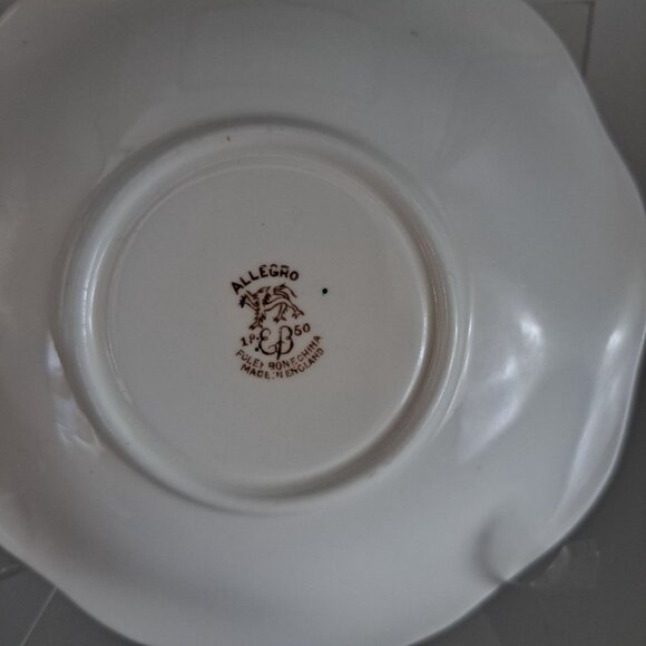 Allegro Vintage Pink Bone China Teacup & Saucer Set Gold Trim England - Picture 15 of 16